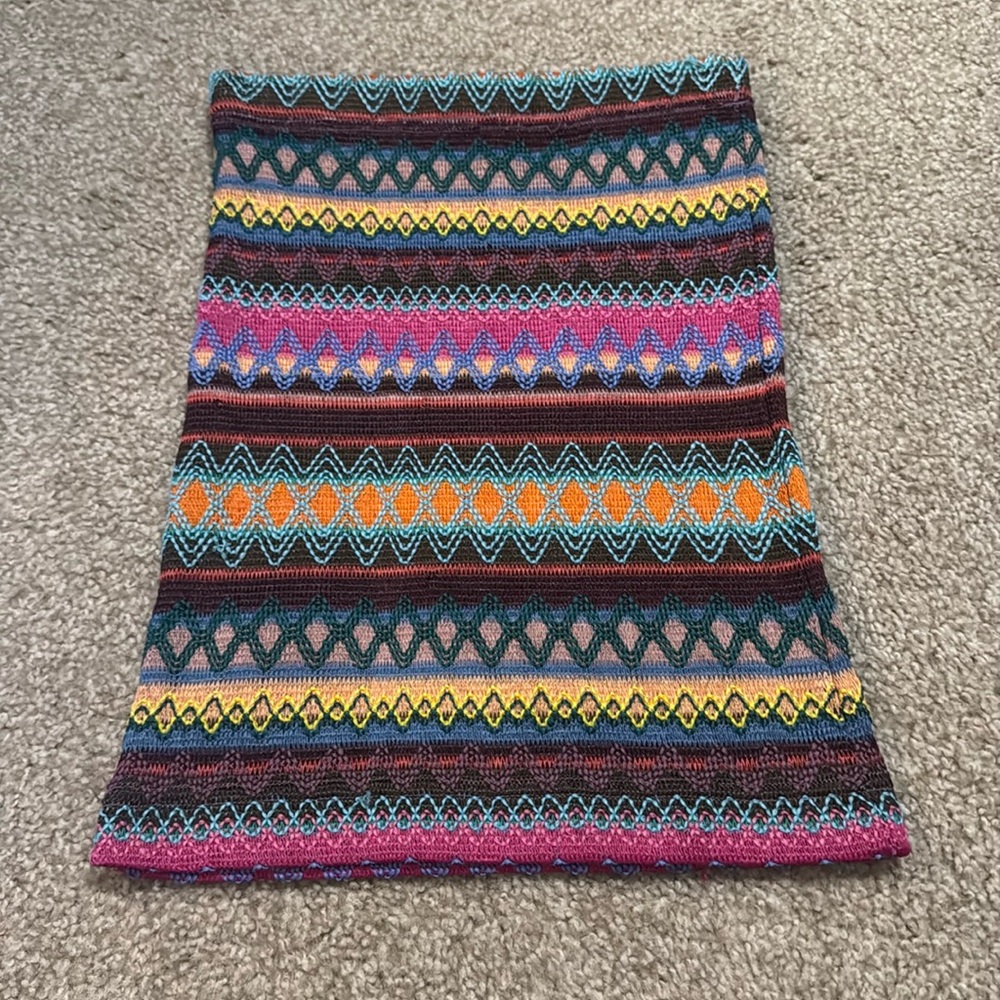 Poof Brand: Textured Colorful Patterned Tube Top Shirt Size Medium